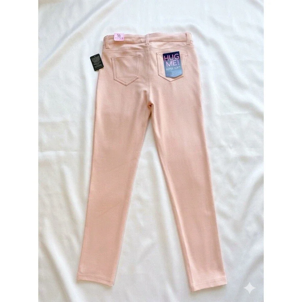 Celebrity Pink Girls Soft Cotton Blend Skinny Jeans Luxury Blush Pink size16